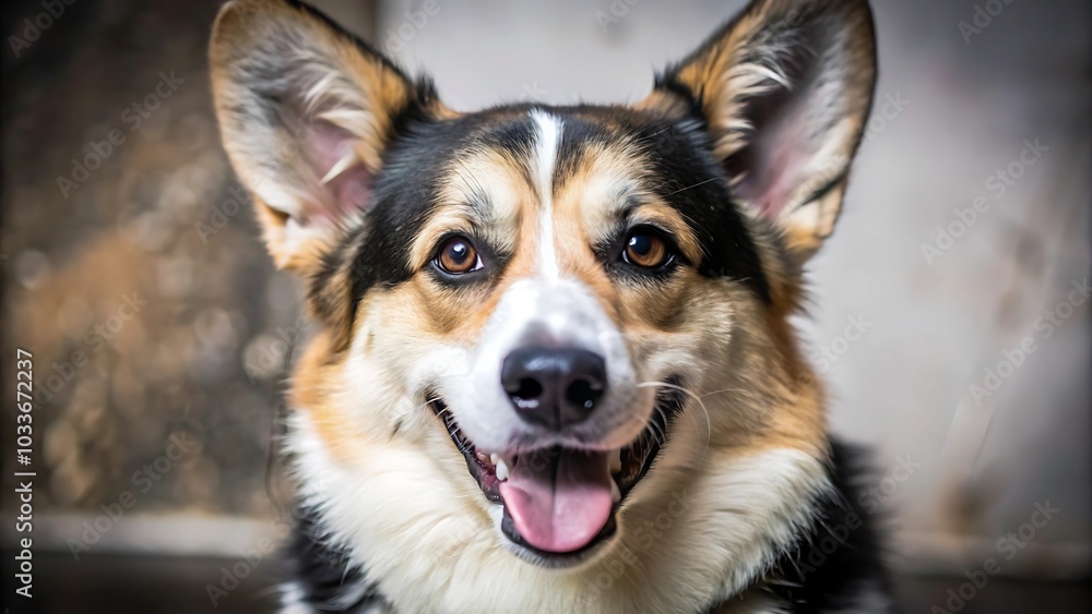 Portrait of a Smiling Dog Welsh Corgi Pembroke Portrait of a Smiling Dog Welsh Corgi Pembroke