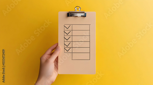 An immaculate representation of a paper checklist on a bright background, suitable for enhancing time management practices.