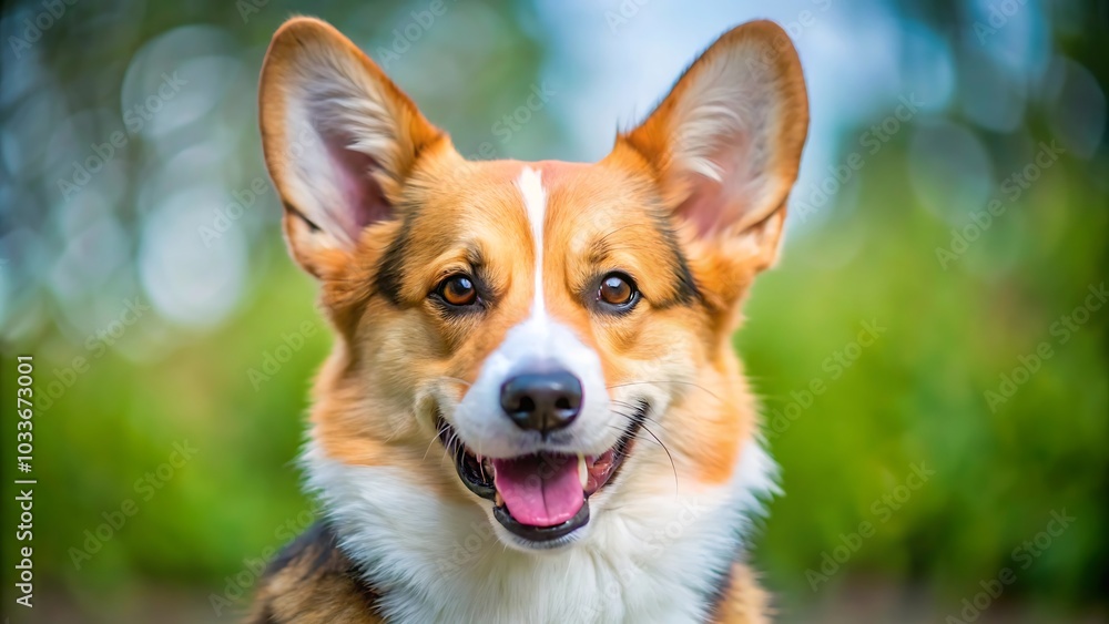 Portrait of a Smiling Dog Welsh Corgi Pembroke Portrait of a Smiling Dog Welsh Corgi Pembroke