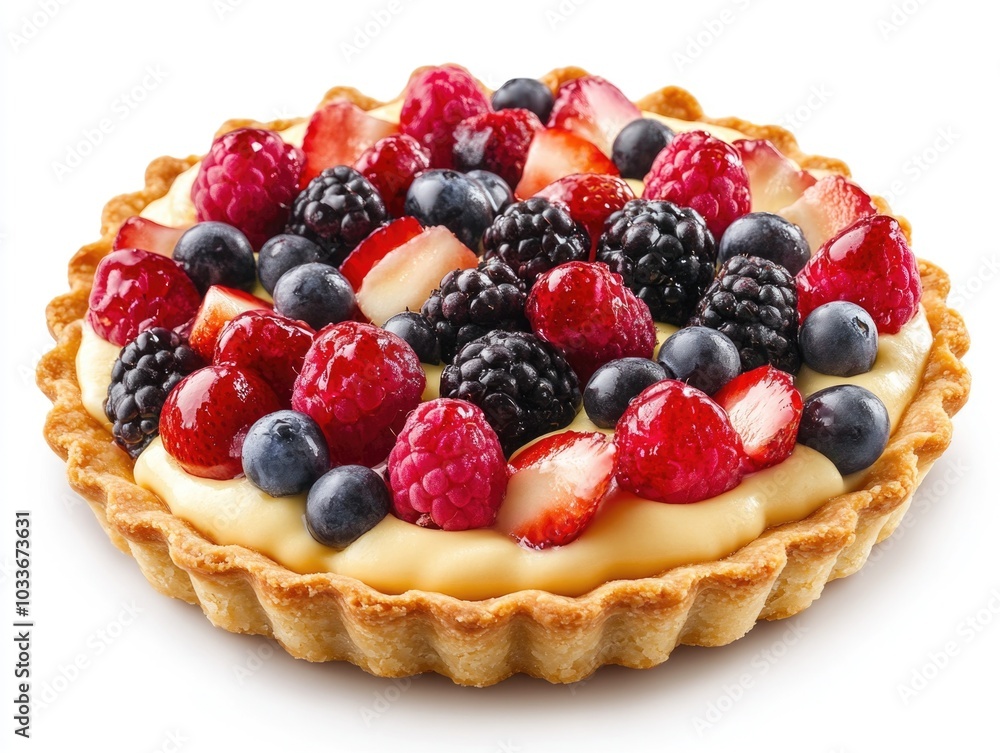 Fresh Fruit Pie on Plate Fresh Fruit Pie on Plate