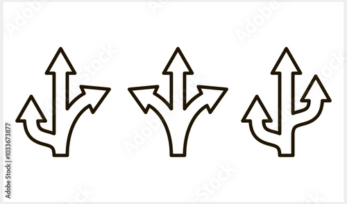 Trafic way icon isolated Road arrow Sketch print vector stock illustration