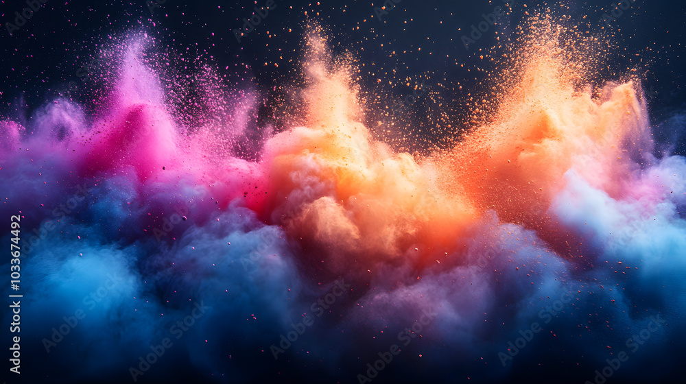 Vibrant Colorful Powder Explosion Captured by a Professional Photographer, Creating a Stunning Visual Effect Ideal for Creative Projects and Celebrations.
Vibrant Colorful Powder Explosion Captured by a Professional Photographer, Creating a Stunning Visual Effect Ideal for Creative Projects and Celebrations.