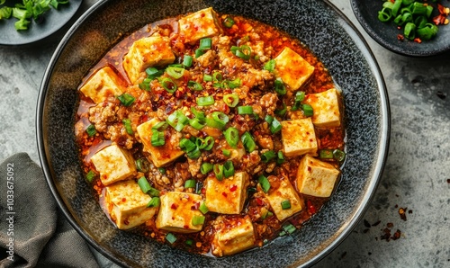 Wallpaper Mural Spicy tofu dish with meat and scallions. Torontodigital.ca