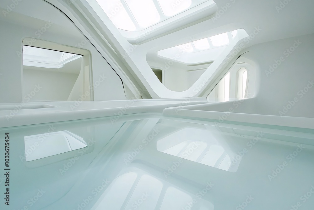 Modern Architecture: Interior Design with Curved Walls and Skylights Modern Architecture: Interior Design with Curved Walls and Skylights