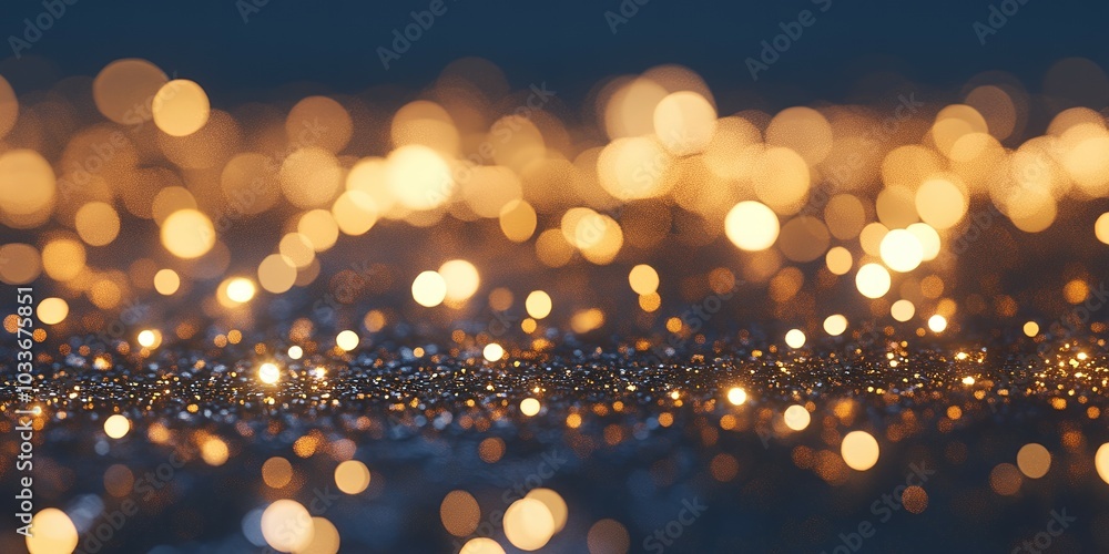 Sparkling glitter with warm bokeh lights. Sparkling glitter with warm bokeh lights.