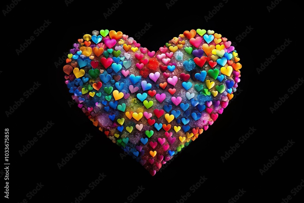 Colorful heart on black background Colorful heart on black background