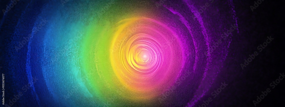 Obraz premium Abstract rainbow swirl with glowing light.