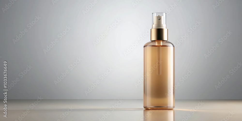 Cosmetic spray bottle mockup on a light background Cosmetic spray bottle mockup on a light background
