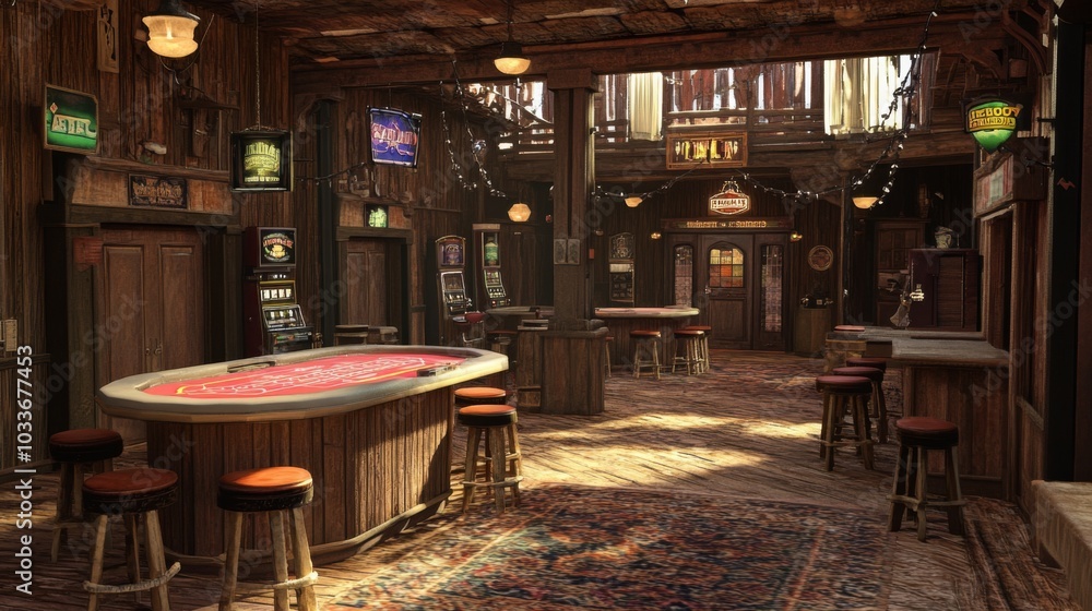 custom made wallpaper toronto digitalGhost Town Casino Strip with Swinging Saloon Doors and Desert Atmosphere