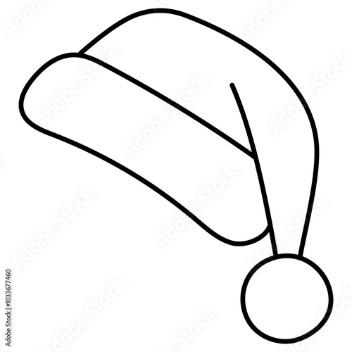 santa claus hat outline illustration