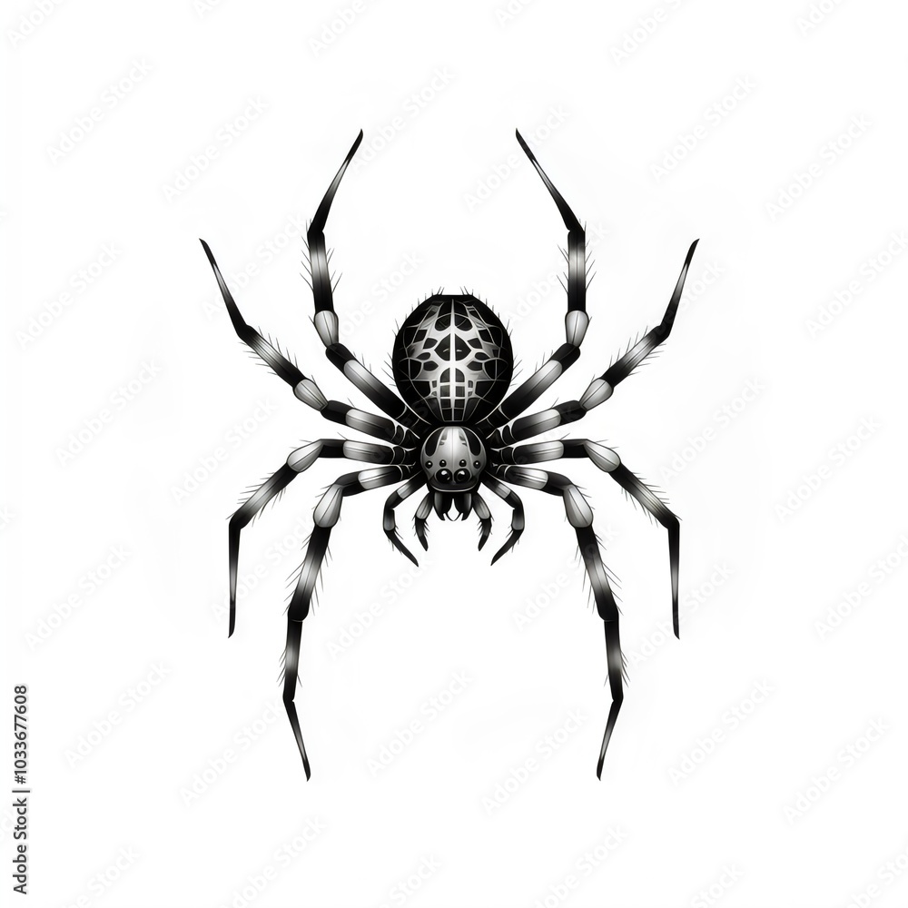 spider on a white background. Drawing, sketch for a tattoo. spider on a white background. Drawing, sketch for a tattoo.