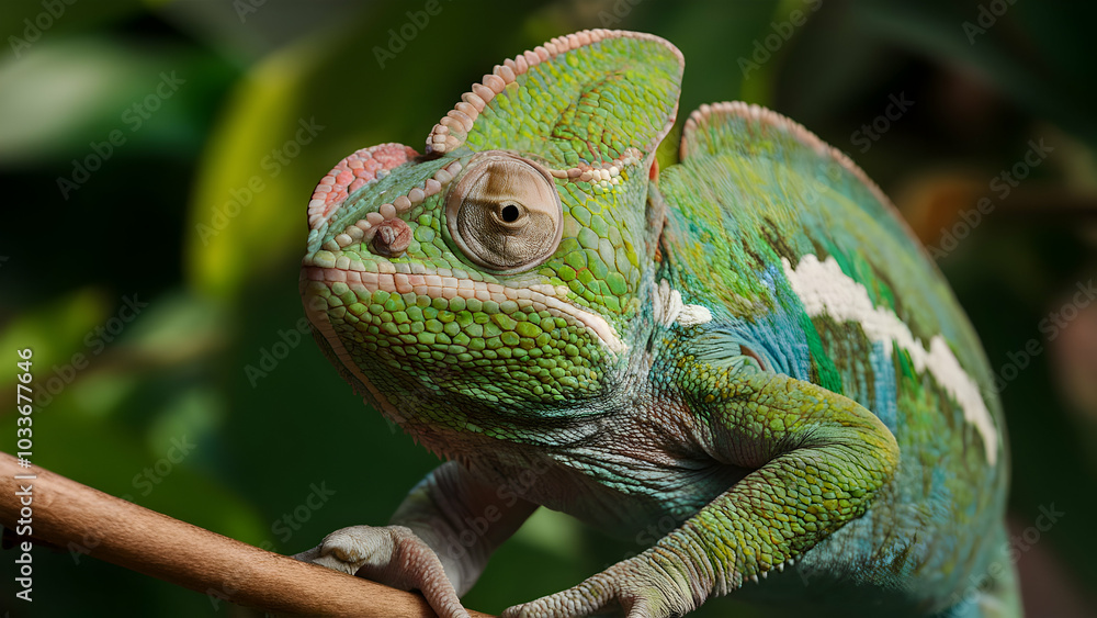 Fototapeta premium chameleon on a branch