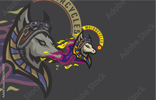 Fierce Egyptian Motorcycle Mascot Design