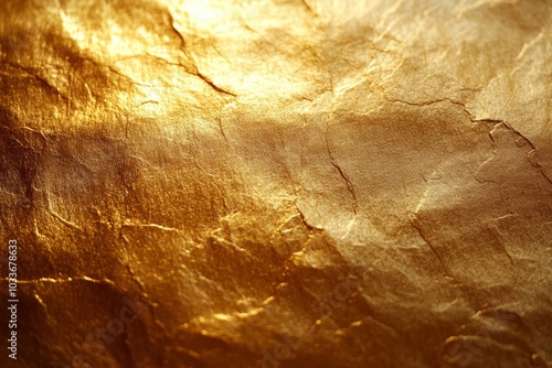 Metallic golden and bronze paper texture with gradient effect, resembling metal foil or wall paint, Golden background. Gold texture. Beautiful luxury gold background. Shiny golden texture