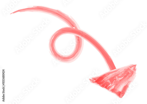 右肩下がりのシンプルな手描き風の矢印イラスト