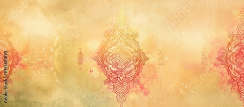 Beautifully intricate and ornate floral pattern with swirling curving shapes and lines in warm vintage toned gradient colors  Elegant decorative and symmetrical abstract background with a renaissance