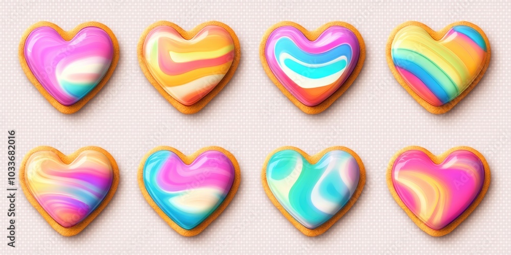 Vibrant Rainbow Heart Stickers Vibrant Rainbow Heart Stickers