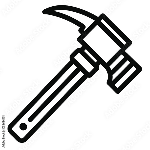 Black Line icon for hammer vector Isolated on white background