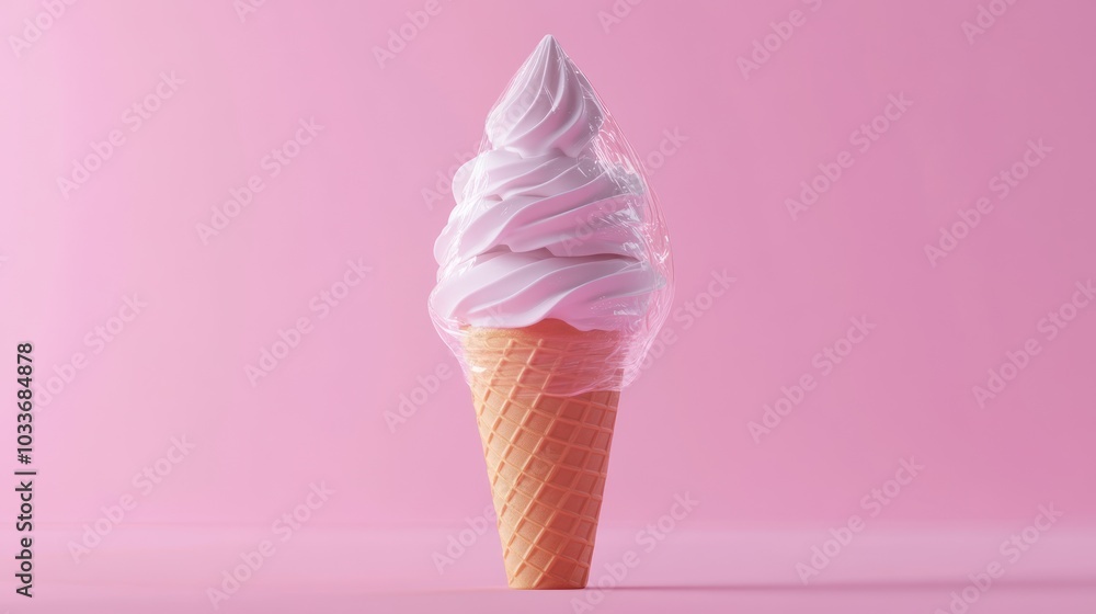 Ice Cream Cone Wrapped in Plastic Ice Cream Cone Wrapped in Plastic