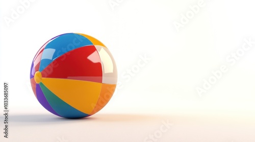 Free Download Colorful Beach Ball on White Background - GFXLoad