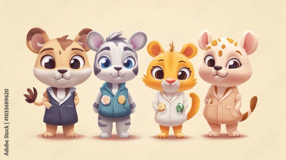 Safari casino app features cute chibi animal mascot designs Safari casino app features cute chibi animal mascot designs
