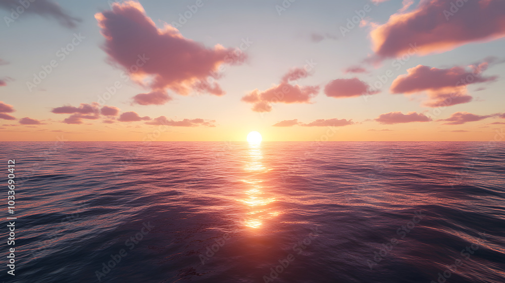 Sunset over ocean with colorful sky Sunset over ocean with colorful sky