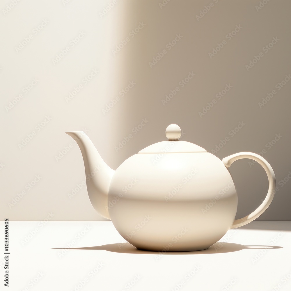Off-white teapot pottery cookware. Off-white teapot pottery cookware.