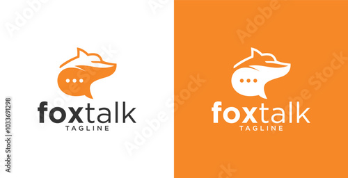 fox logo talk people family together human unity chat bubble vector logo icon