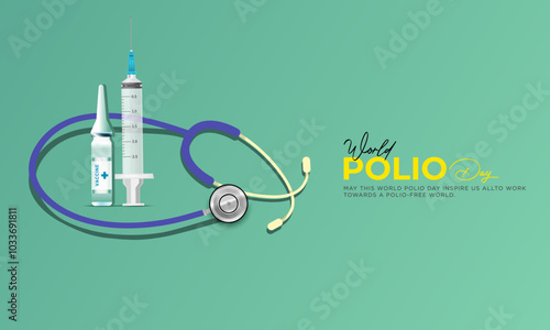 World Polio Day creative concept, Poster, Banner, Advertising, Greeting Card. Polio day design 3d illustration.