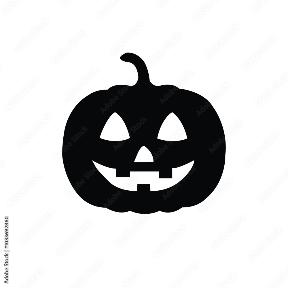 Pumpkin silhouette icon on a white background. Halloween pumpkin on white background Pumpkin silhouette icon on a white background. Halloween pumpkin on white background