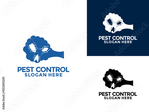 pest control logo design vector, insecticide logo icon, Disinfection service and pest control logo design template