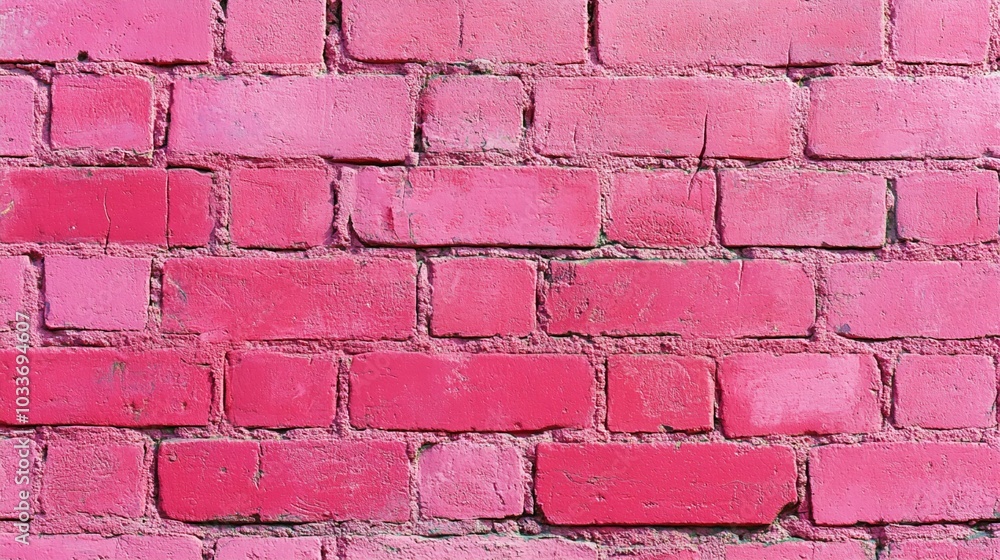 Vibrant pink brick wall texture, showcasing a bold and playful urban backdrop perfect for creative photoshoots or as a striking design element in modern spaces. Vibrant pink brick wall texture, showcasing a bold and playful urban backdrop perfect for creative photoshoots or as a striking design element in modern spaces.