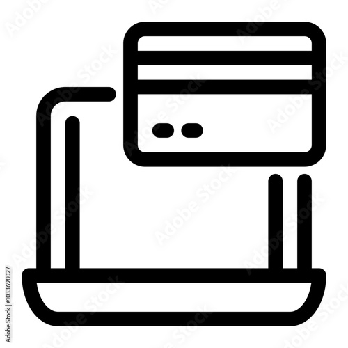 Credit card laptop icon