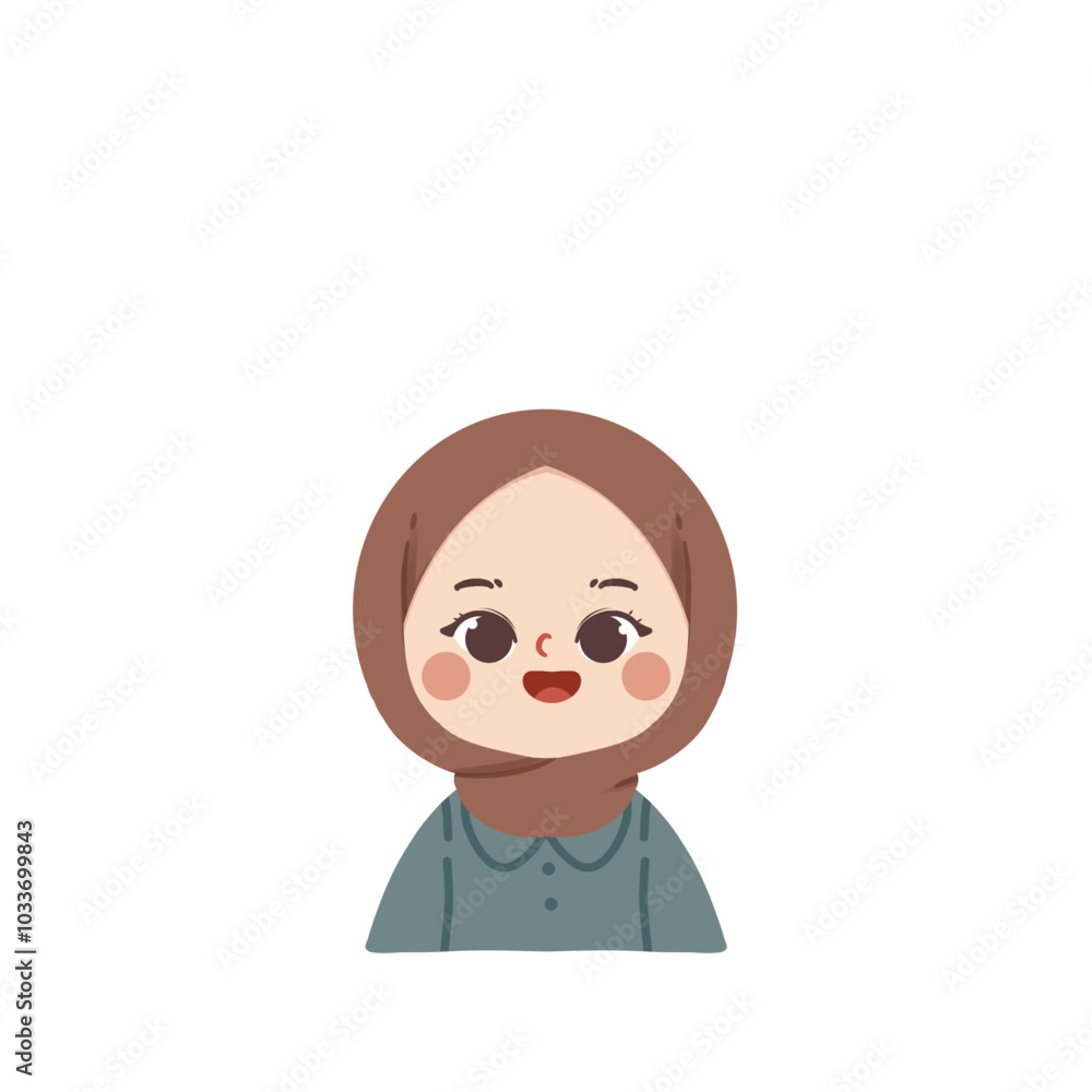 Illustration of a Muslim girl for Eid envelope design Illustration of a Muslim girl for Eid envelope design