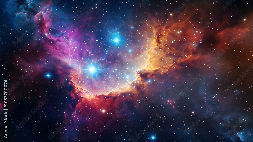 Obraz premium A Cosmic Landscape of Nebulae and Stars
