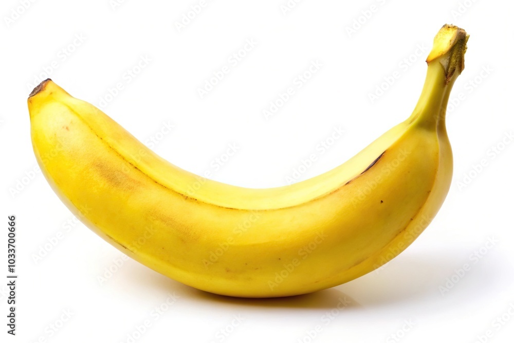 Reflected ripe banana isolated on white background Reflected ripe banana isolated on white background