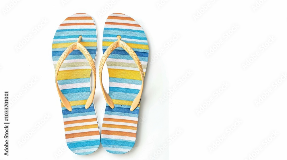 Beach Flip-Flops on the Sand: A Perfect Summer Travel Concept for Relaxation and Leisure Activities Beach Flip-Flops on the Sand: A Perfect Summer Travel Concept for Relaxation and Leisure Activities