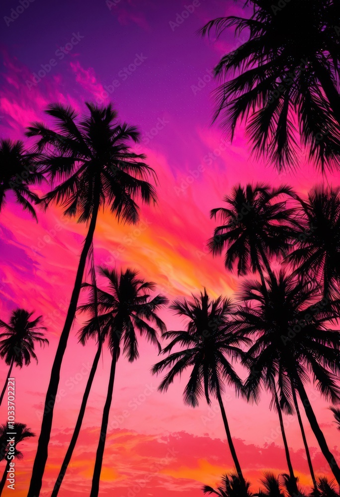 vibrant palm tree silhouette design element suitable various creative projects artistic applications, tropical, nature, graphic, vector, bright, colorful vibrant palm tree silhouette design element suitable various creative projects artistic applications, tropical, nature, graphic, vector, bright, colorful