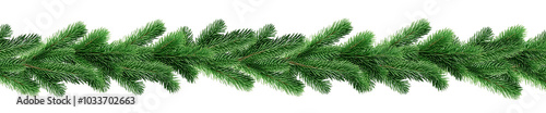 christmas garland pine tree isolated