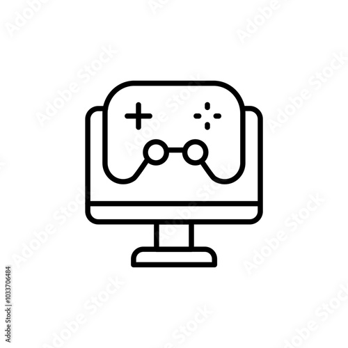 Game device outline icons, minimalist vector illustration ,simple transparent graphic element .Isolated on white background