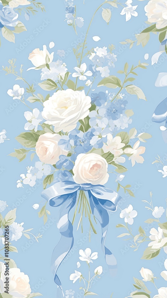 Fototapeta premium Flowers wallpaper graphics painting pattern.