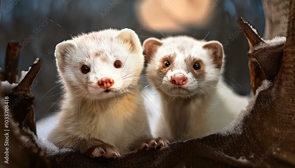 The nests, living spaces and cute looks of the weasel animals The nests, living spaces and cute looks of the weasel animals