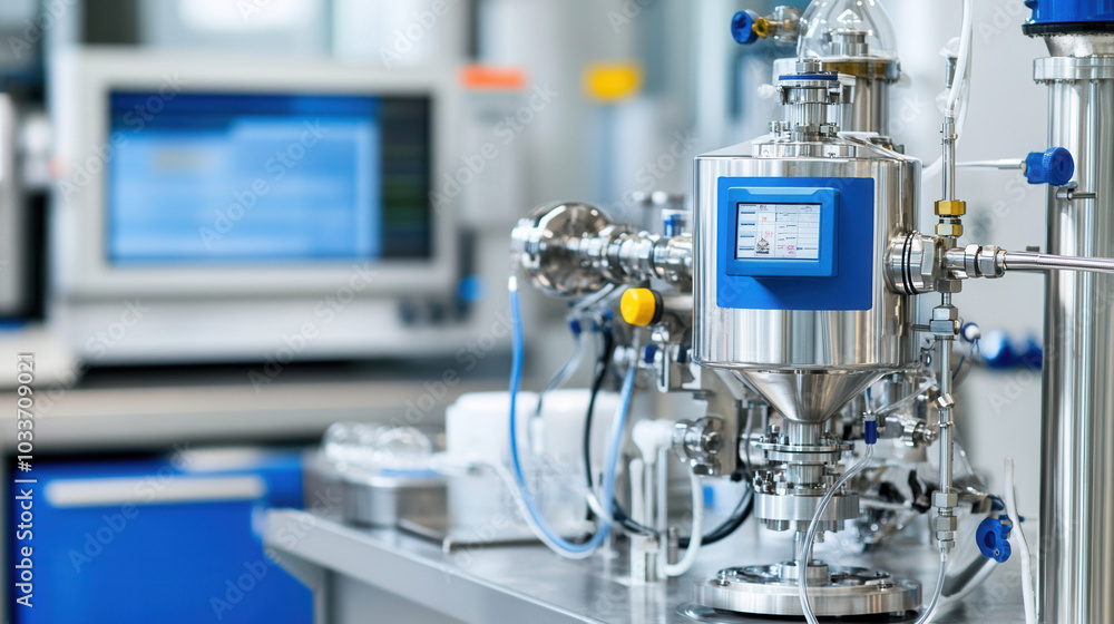 Modern biodiesel facility showcasing cutting edge fuel technology and advanced machinery. image highlights sophisticated processing unit with digital controls, emphasizing innovation in renewable Modern biodiesel facility showcasing cutting edge fuel technology and advanced machinery. image highlights sophisticated processing unit with digital controls, emphasizing innovation in renewable