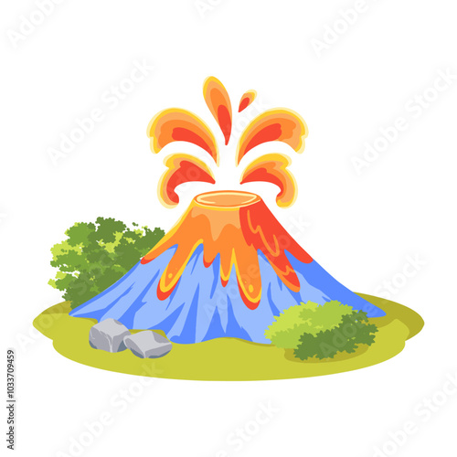 富士山噴火のかわいいイラスト