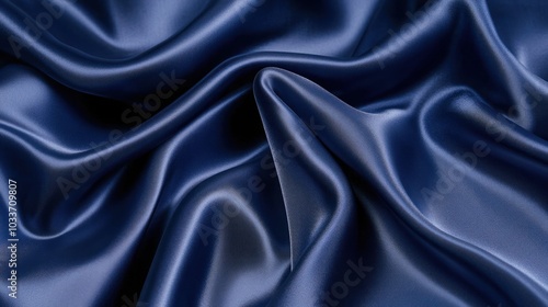 Blue Silk Fabric Draped Background