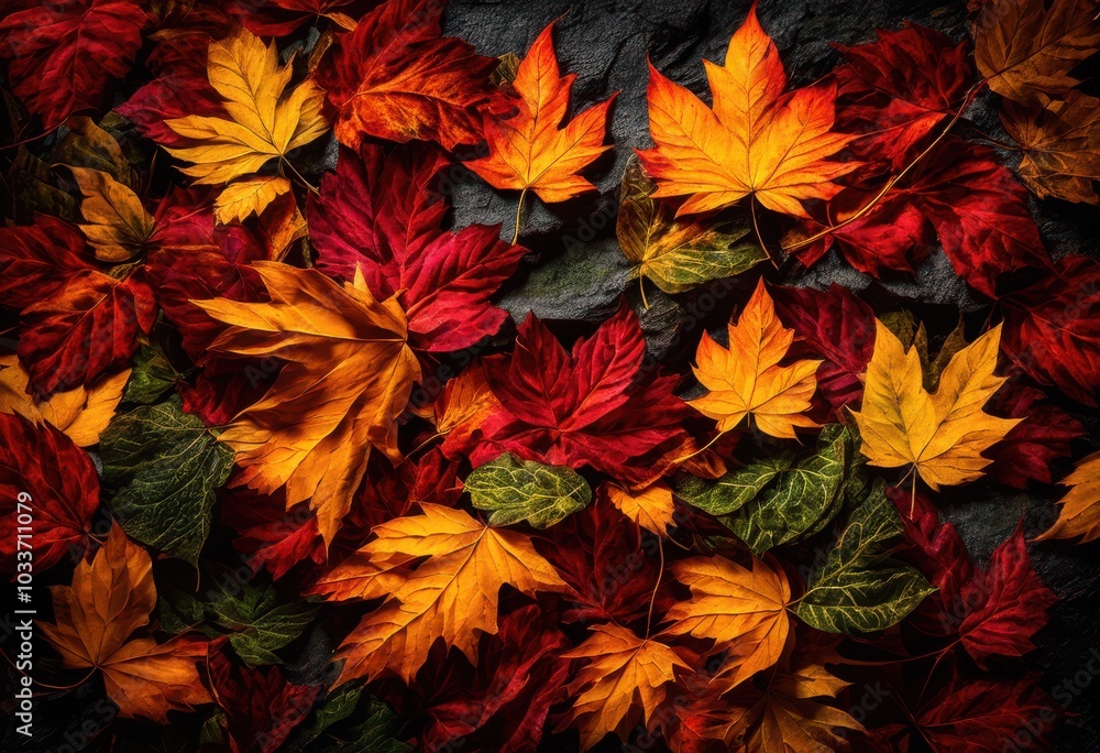 vibrant autumn leaves set textured background deep hues rich patterns captivating eye beautiful display nature, foliage, color, season, scenery, landscape vibrant autumn leaves set textured background deep hues rich patterns captivating eye beautiful display nature, foliage, color, season, scenery, landscape