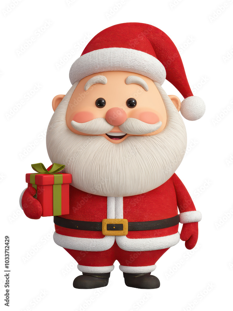3D cartoon character Santa Claus Marry Christmas happy smile, isolated on white and transparent background 3D cartoon character Santa Claus Marry Christmas happy smile, isolated on white and transparent background