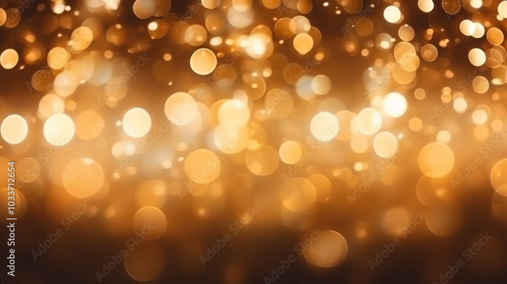 Fototapeta premium Golden bokeh lights twinkle softly, creating a dreamy and enchanting atmosphere full of warmth and elegance.