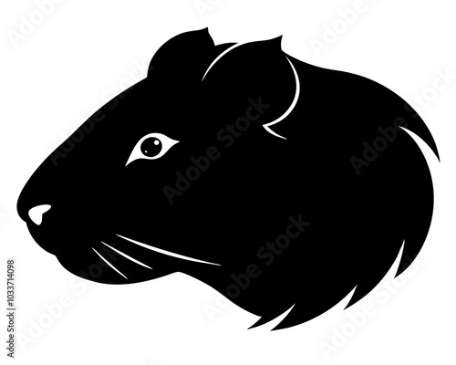 vector guinea pig head silhouette black animal 