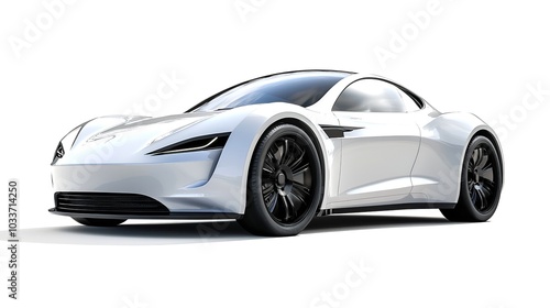 Modern electric car on a white background